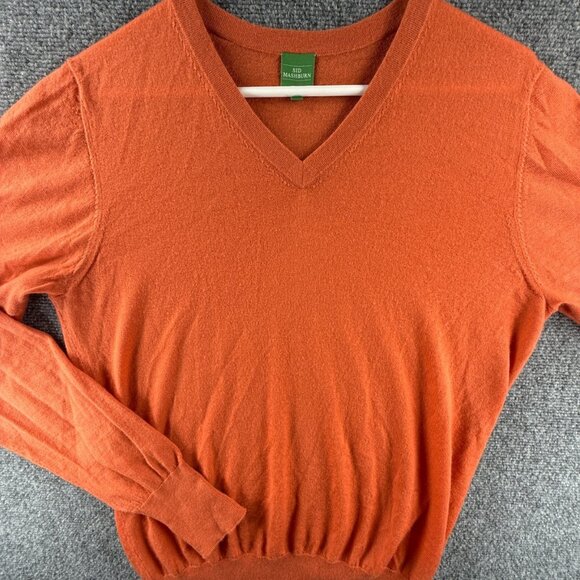 Sid Mashburn Orange V-Neck Sweater - Picture 1 of 14